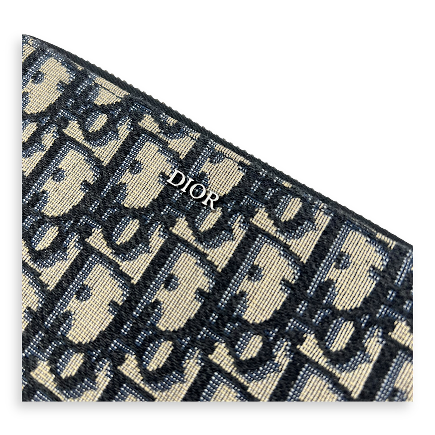 Zipped Pouch Crossbody Bag Blue in Canvas, Silver hardware