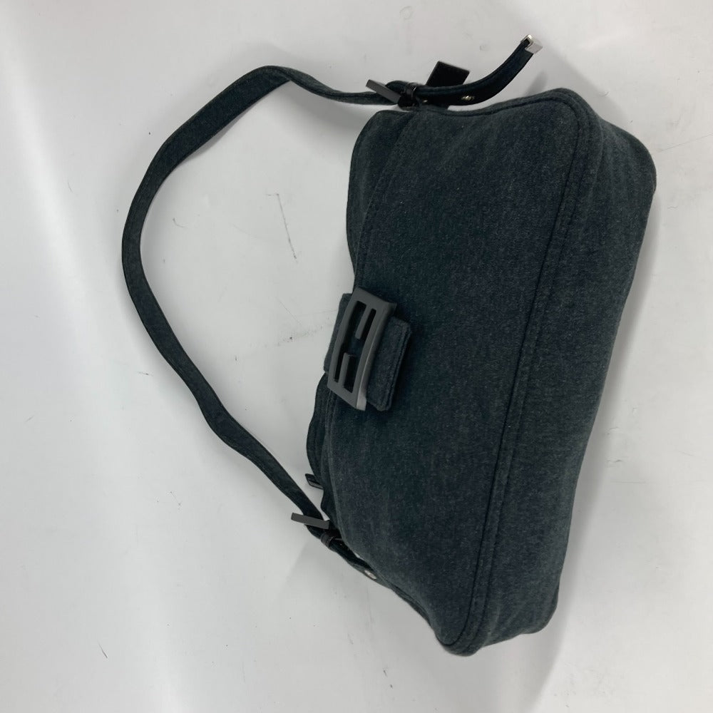 FENDI Shoulder Bag Jersey gray Mamma Bucket logo