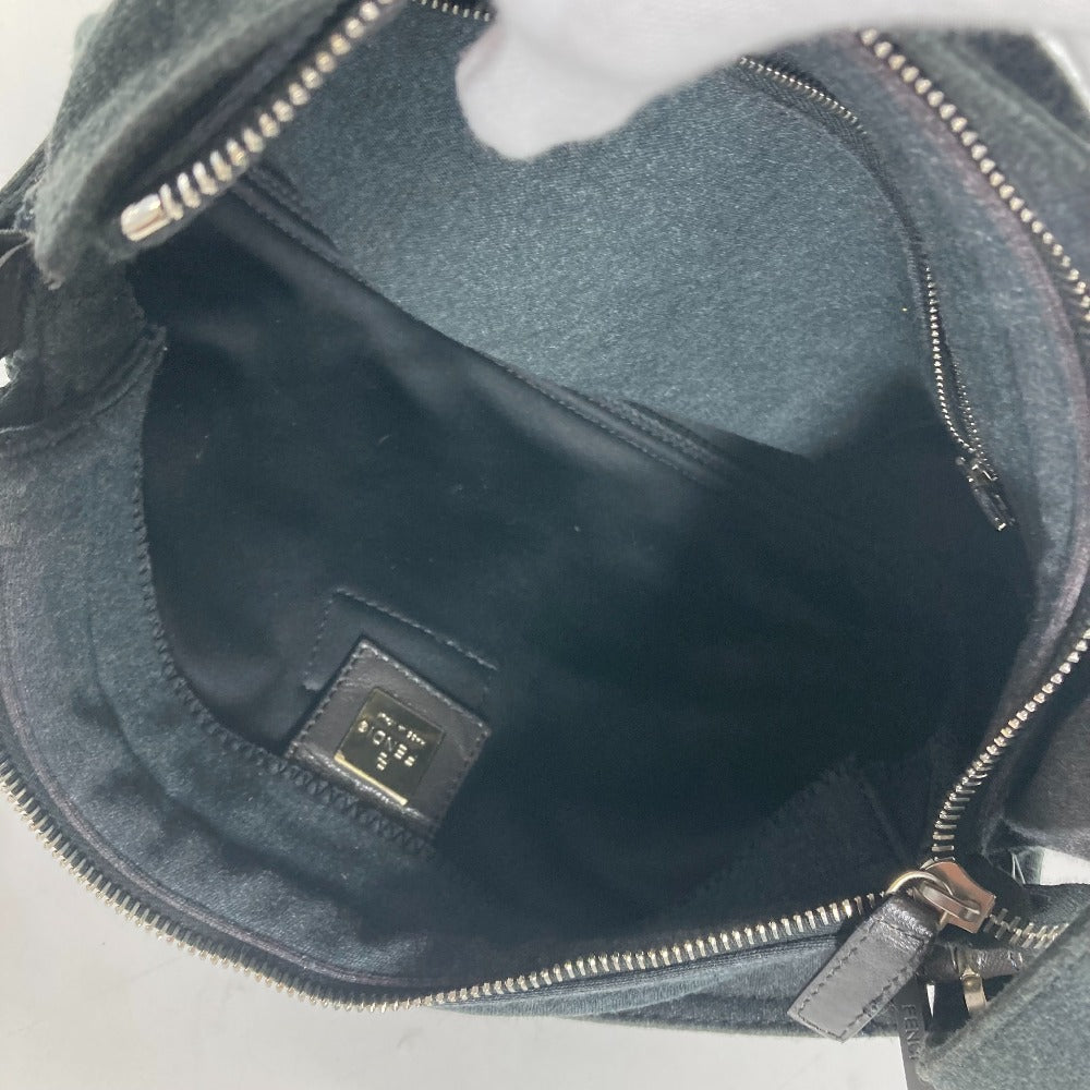 FENDI Shoulder Bag Jersey gray Mamma Bucket logo