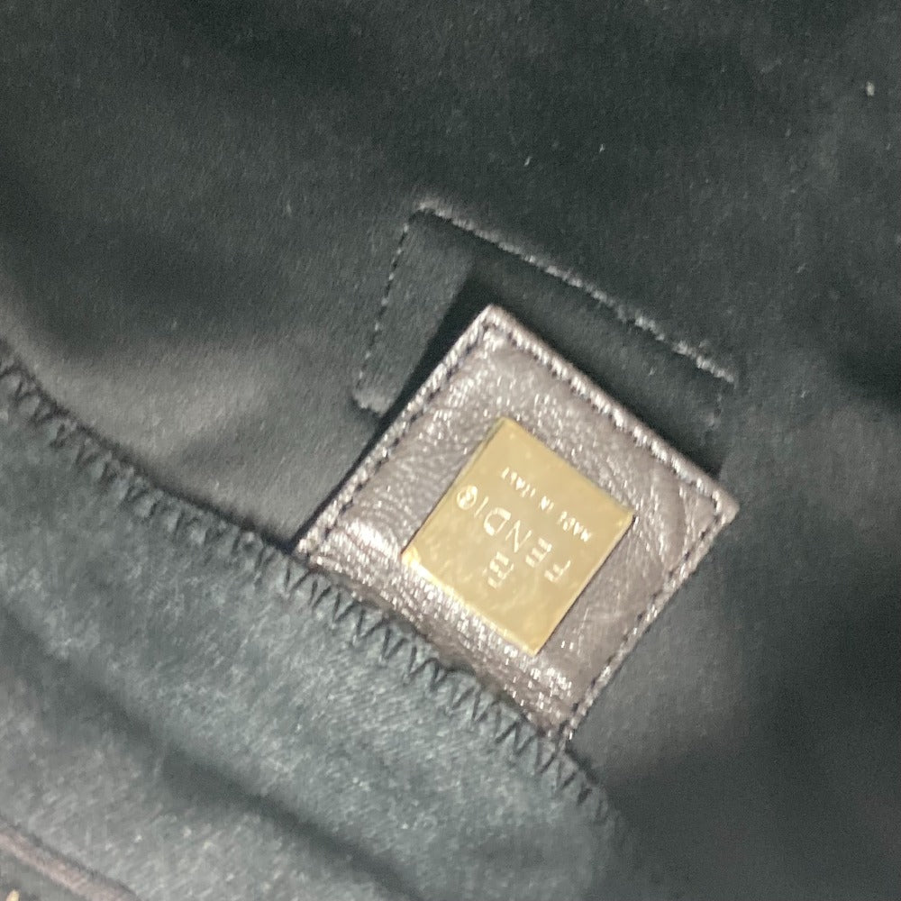 FENDI Shoulder Bag Jersey gray Mamma Bucket logo