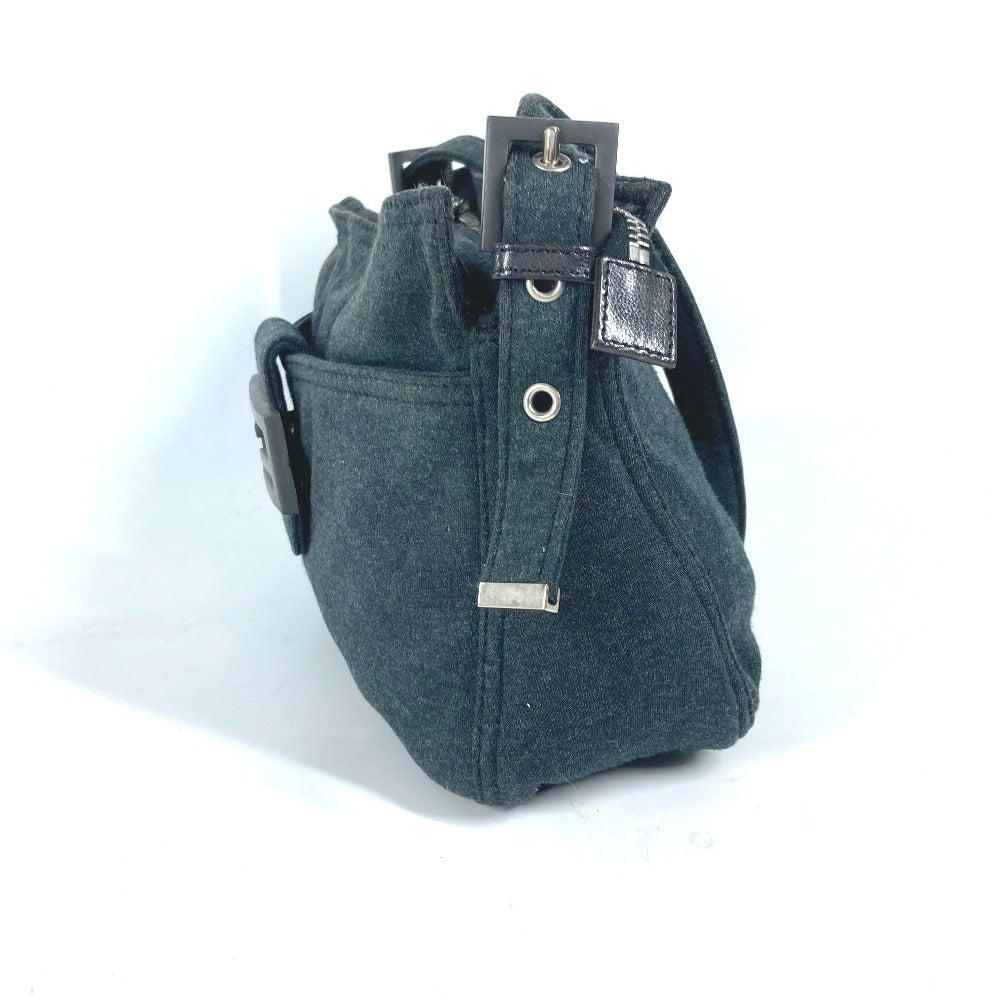FENDI Shoulder Bag Jersey gray Mamma Bucket logo