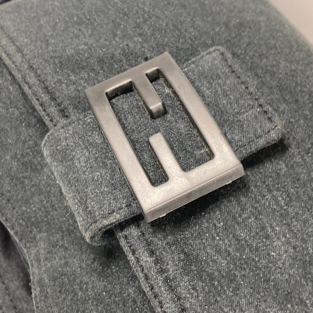 FENDI Shoulder Bag Jersey gray Mamma Bucket logo