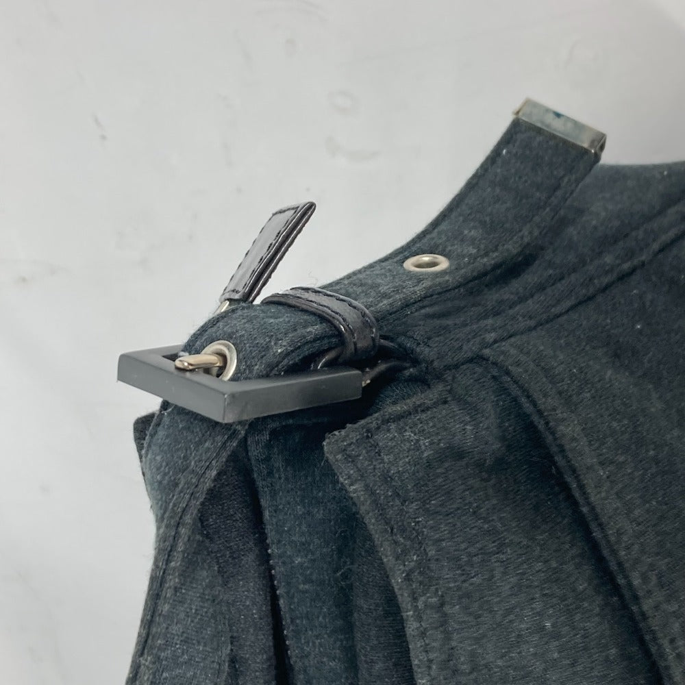 FENDI Shoulder Bag Jersey gray Mamma Bucket logo