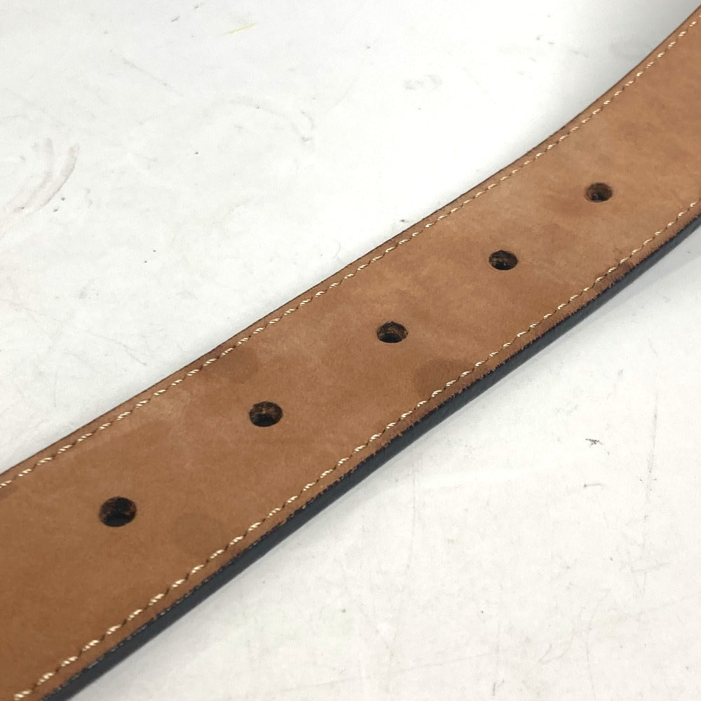 FENDI belt leather black Monster Buckle 75