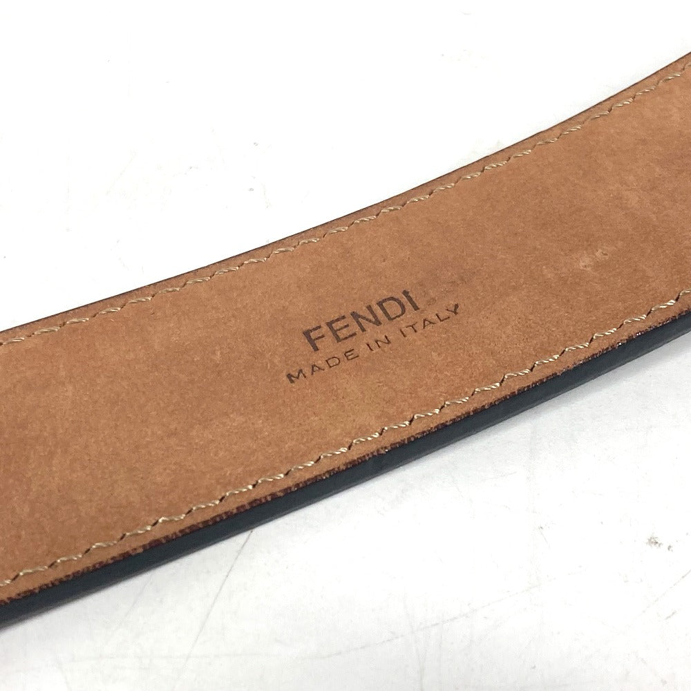FENDI belt leather black Monster Buckle 75
