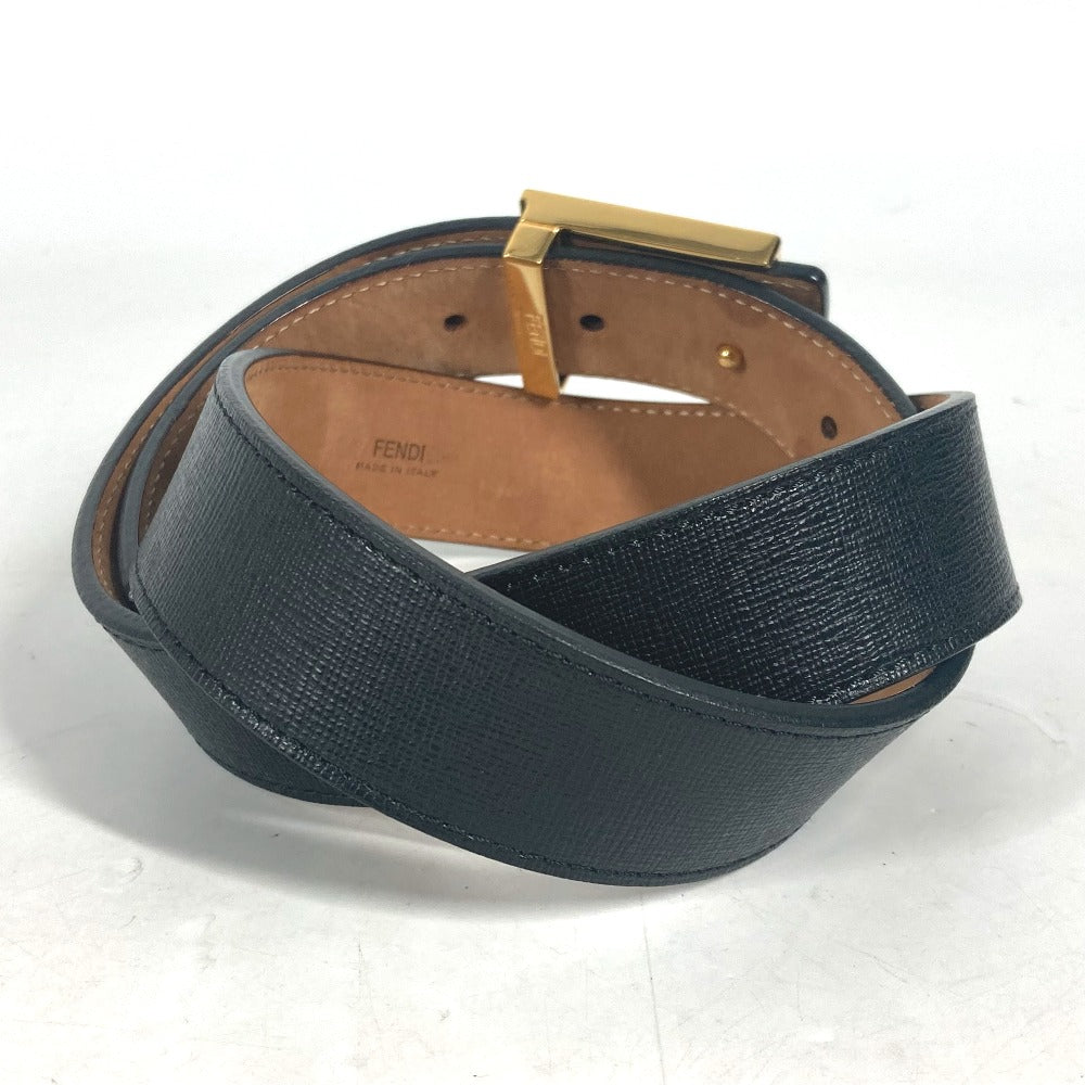 FENDI belt leather black Monster Buckle 75