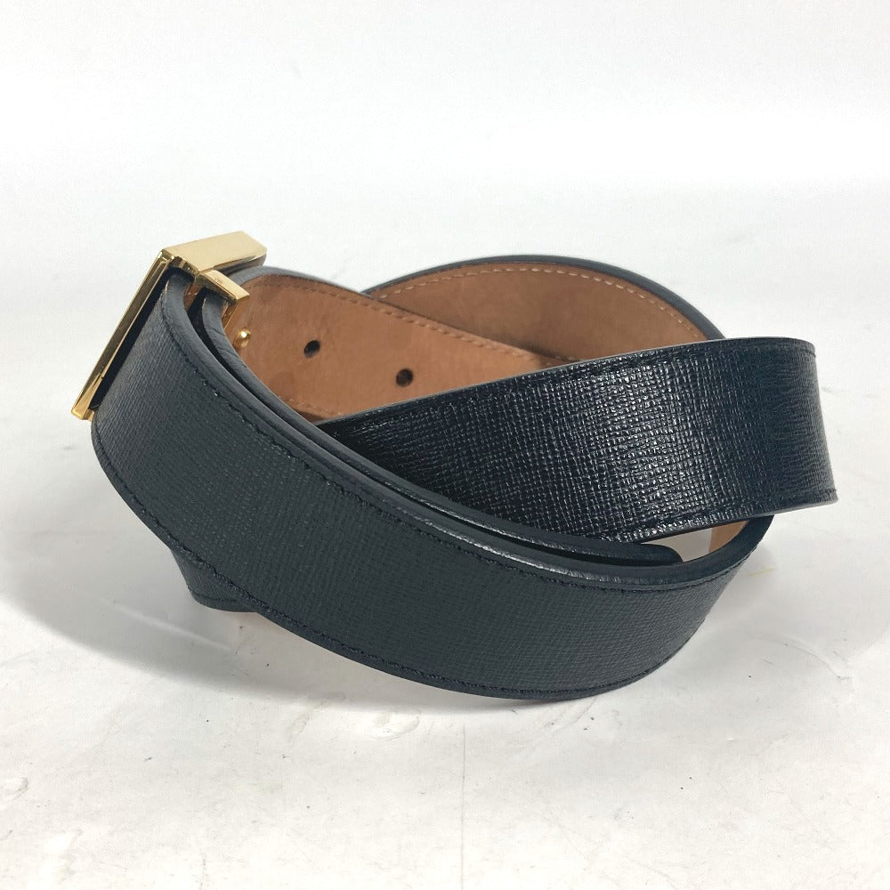 FENDI belt leather black Monster Buckle 75