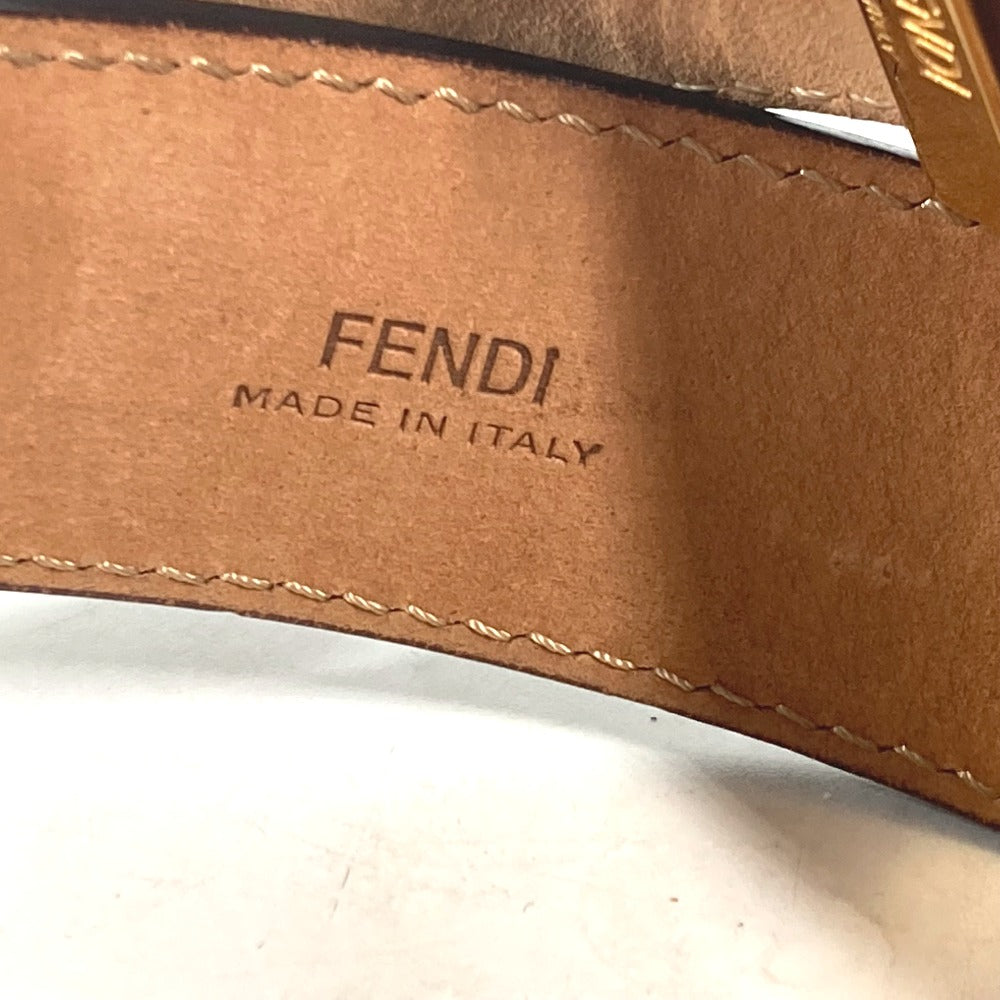 FENDI belt leather black Monster Buckle 75
