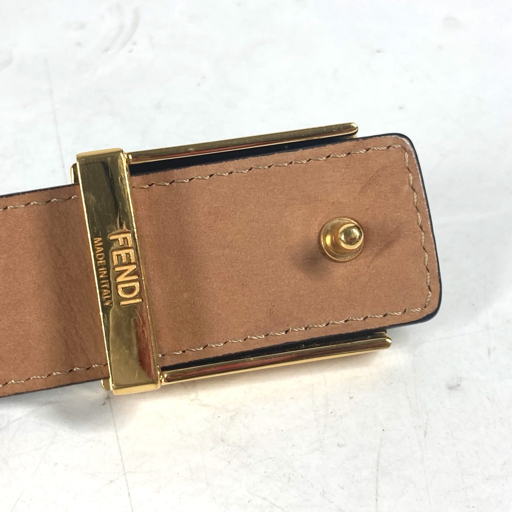 FENDI belt leather black Monster Buckle 75