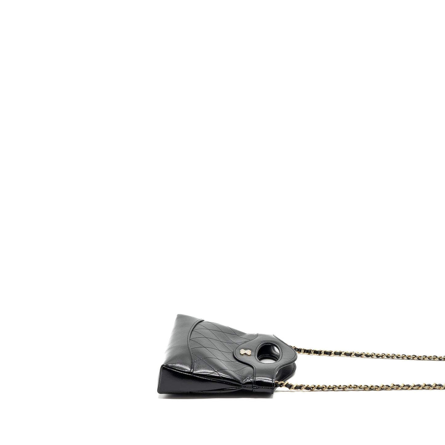 Chanel 24c Mini 31 Clutch With Chain Shiny Calfskin Black LGHW(Microchip)