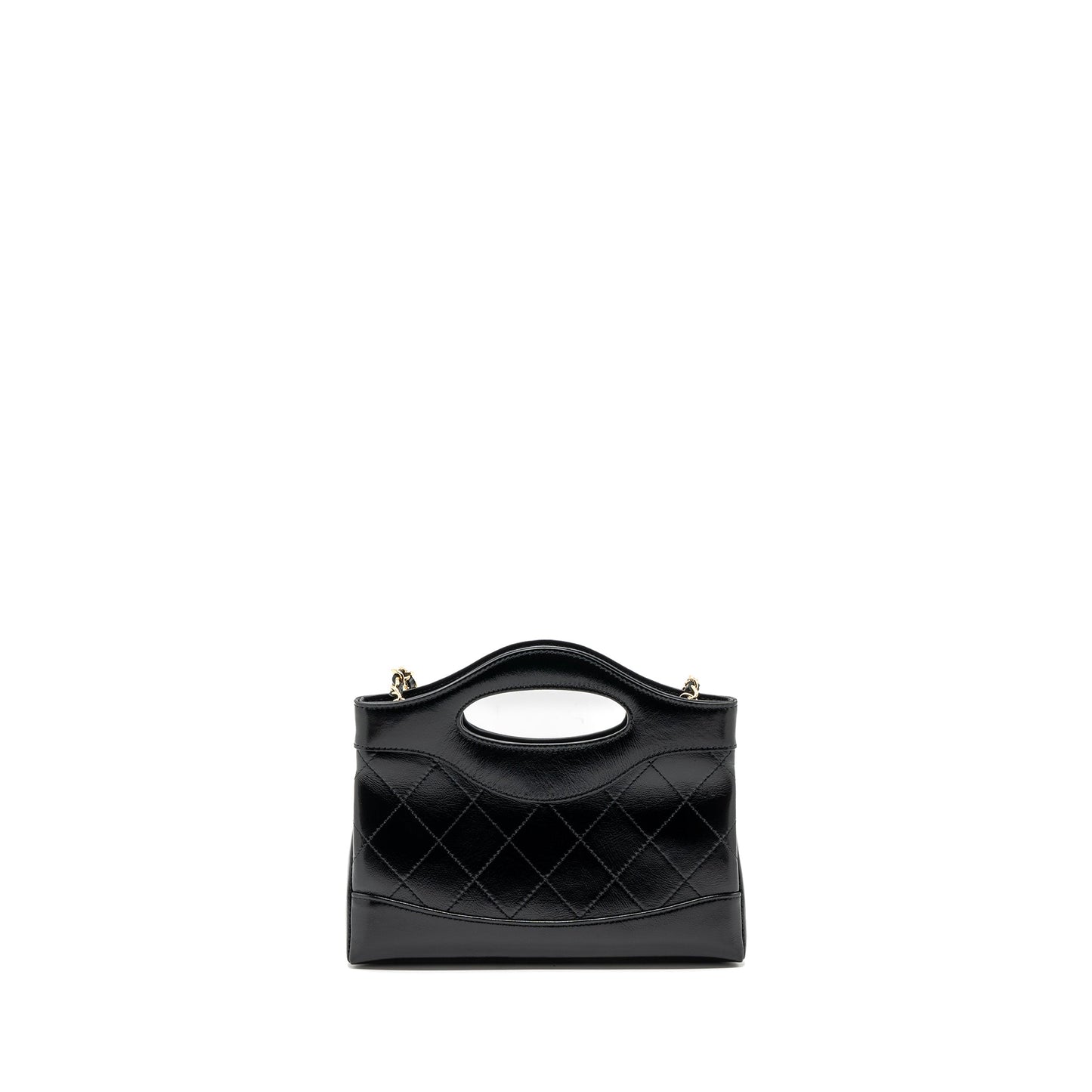 Chanel 24c Mini 31 Clutch With Chain Shiny Calfskin Black LGHW(Microchip)