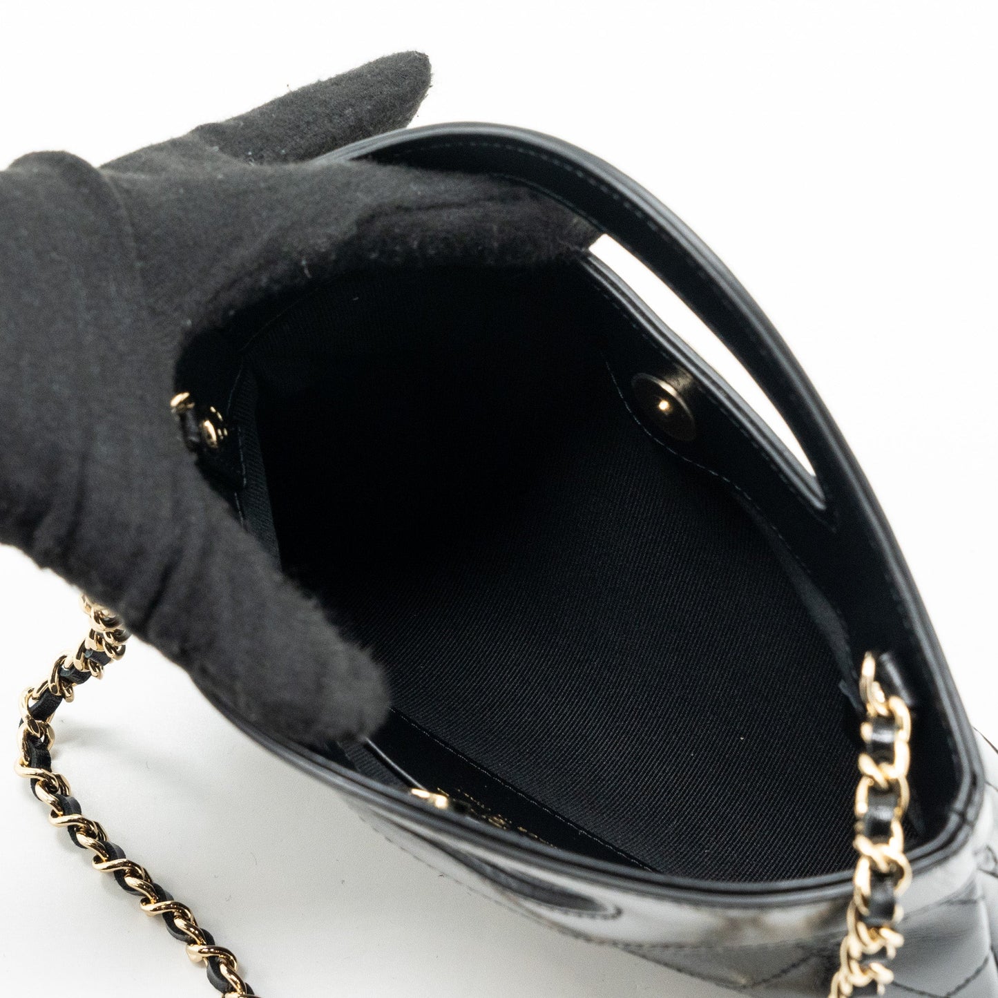 Chanel 24c Mini 31 Clutch With Chain Shiny Calfskin Black LGHW(Microchip)