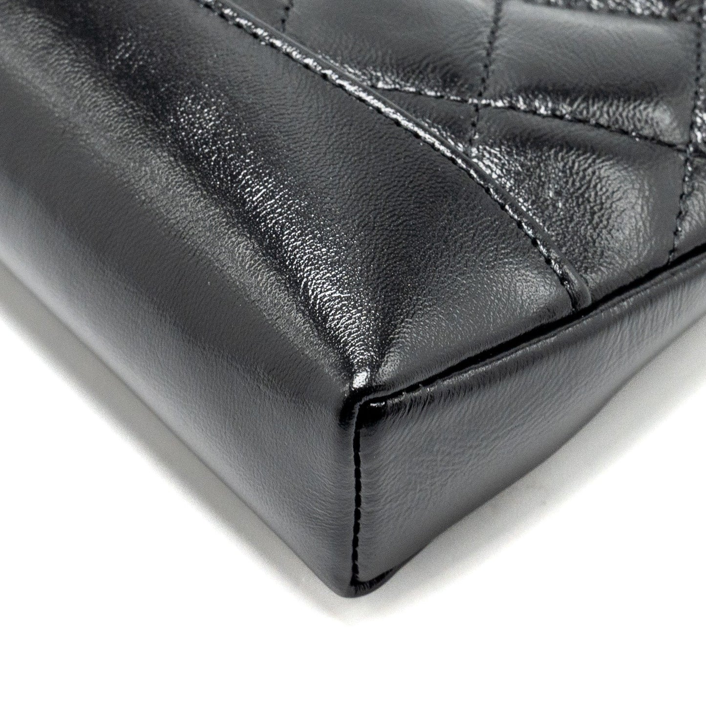 Chanel mini 31 Clutch with Chain Shiny Calfskin Black LGHW (Microchip)