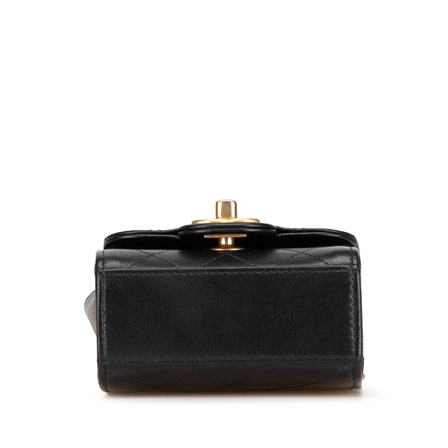 Black Chanel Mini Goatskin Chic Pearls Clutch On Chain Crossbody Bag