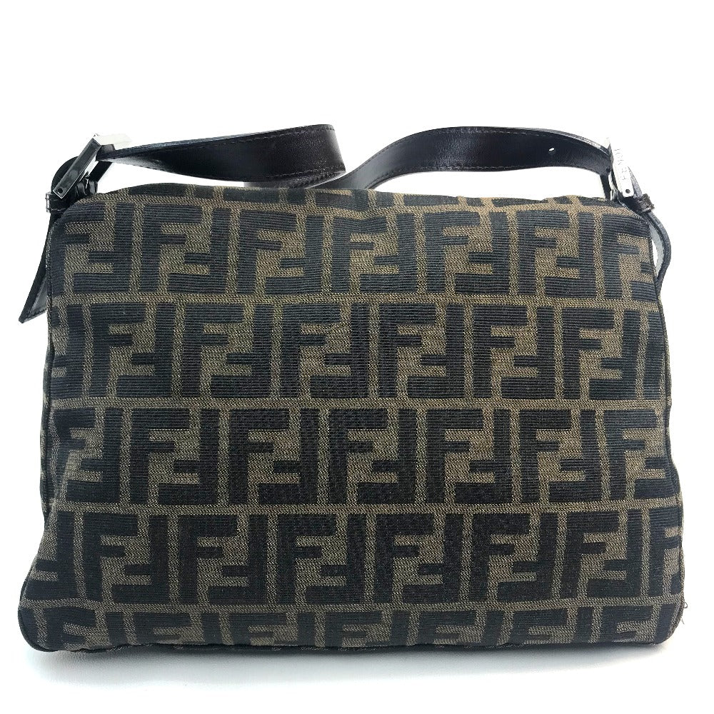 FENDI Shoulder Bag Canvas / leather Brown Zucca FF pattern Mamma Bucket Women Used