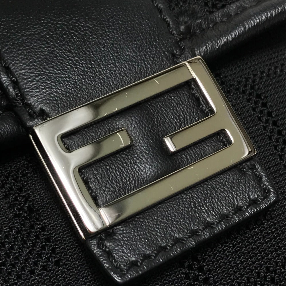 FENDI Shoulder Bag 7VZ049 Fabric / Leather Black / red Belt bag Zucca FF pattern