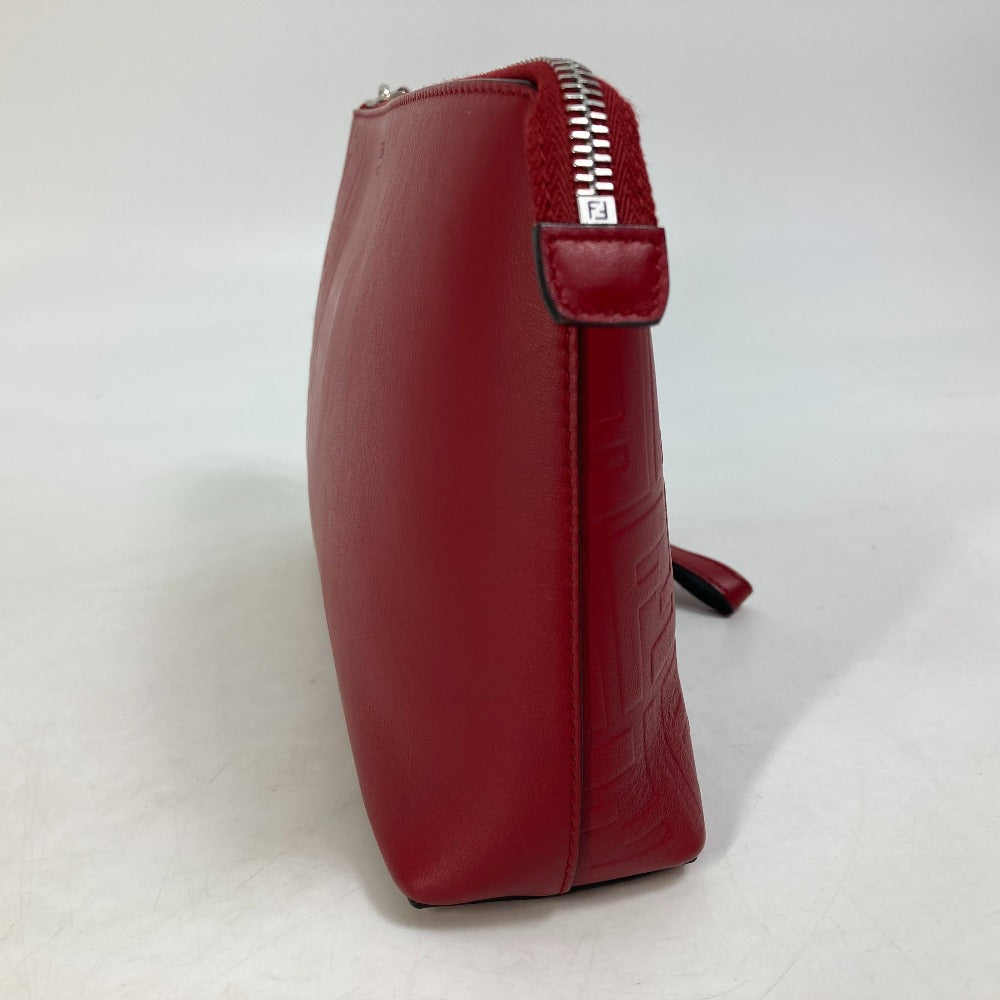 FENDI Clutch bag 7N0106 leather Red Zucca mens Used