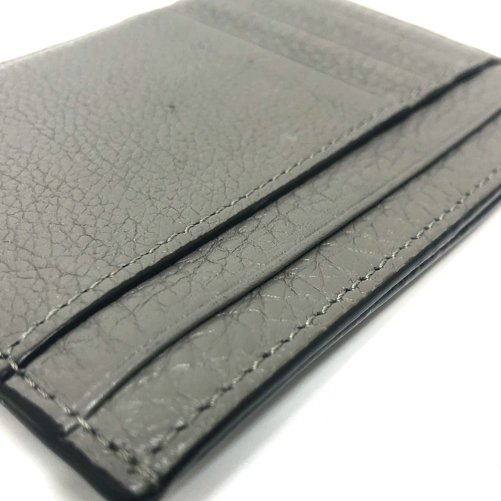 FENDI Card Case 7M0310 leather gray FF Baguette mens Used