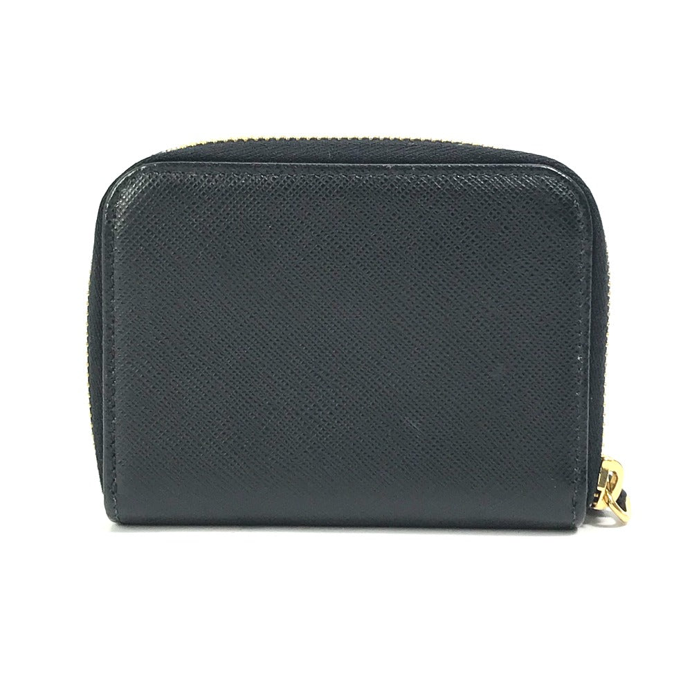 PRADA Coin case 1MM268 saffiano leather black logo Women Used