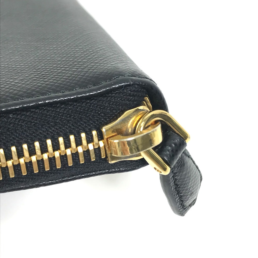 PRADA Coin case 1MM268 saffiano leather black logo Women Used