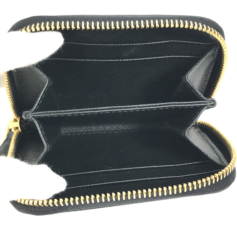 PRADA Coin case 1MM268 saffiano leather black logo Women Used
