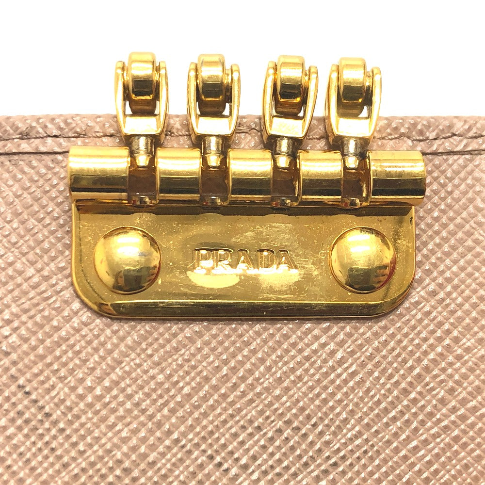 PRADA Key case Key holder 1PG004 saffiano leather pink logo 4 key rings Women Used
