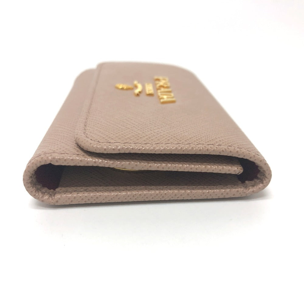 PRADA Key case Key holder 1PG004 saffiano leather pink logo 4 key rings Women Used