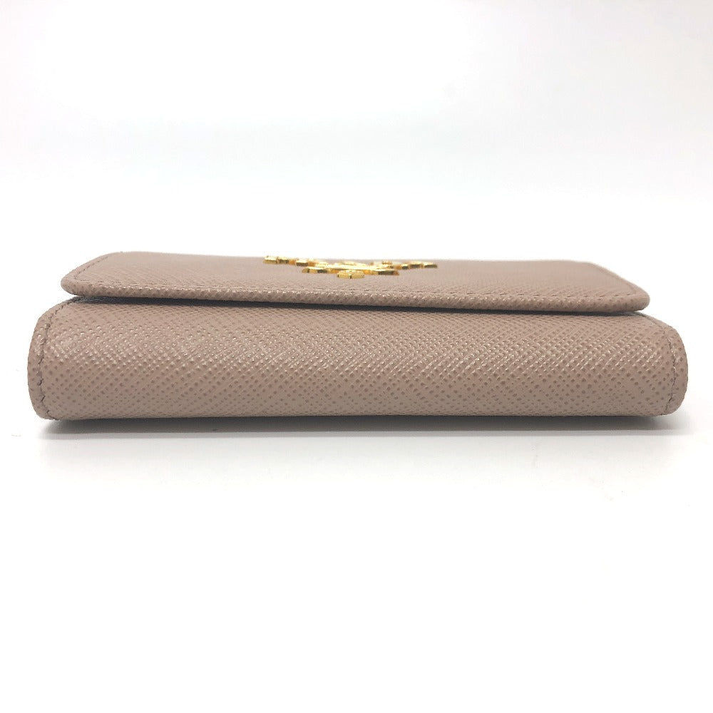 PRADA Key case Key holder 1PG004 saffiano leather pink logo 4 key rings Women Used