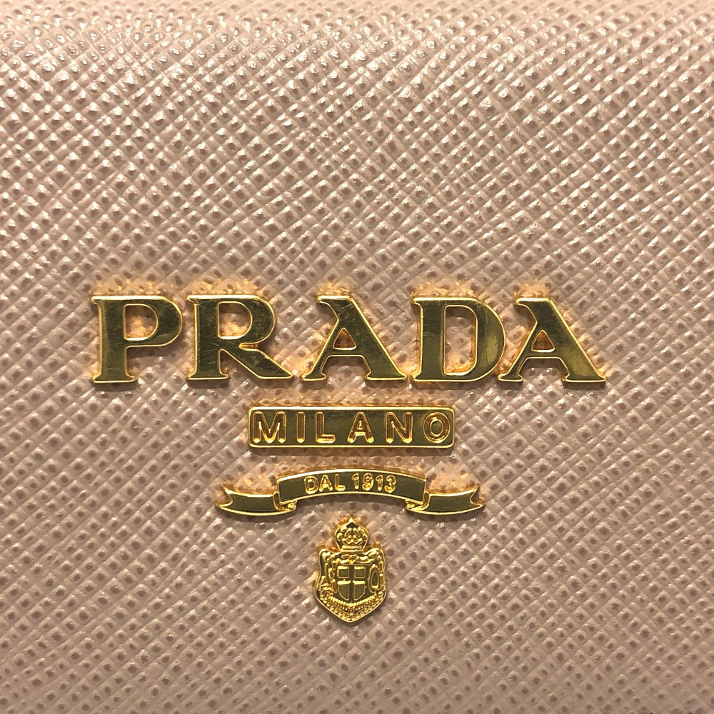 PRADA Key case Key holder 1PG004 saffiano leather pink logo 4 key rings Women Used