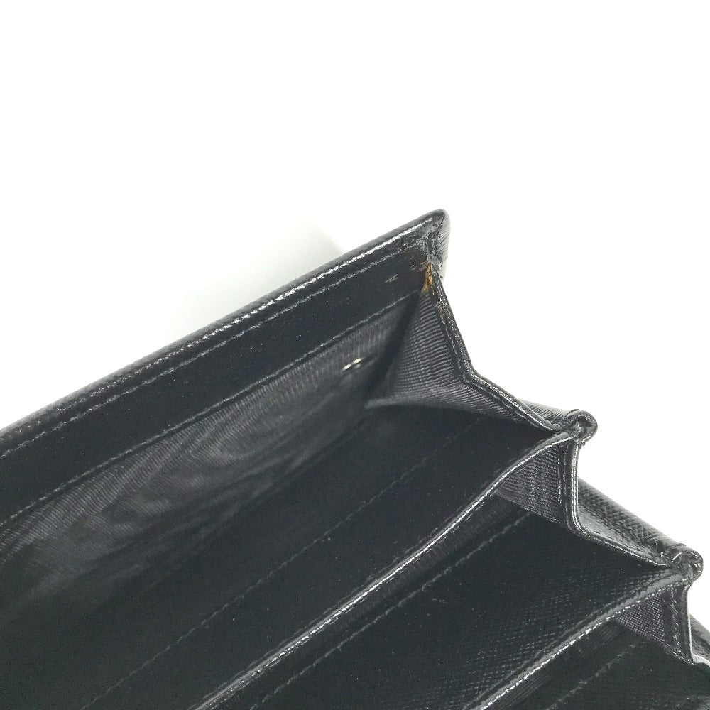 PRADA Long Wallet Purse M608A Safiano leather black Triangle logo plate Long wallet Women Used