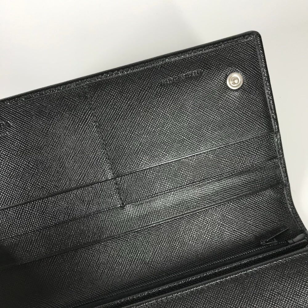 PRADA Long Wallet Purse M608A Safiano leather black Triangle logo plate Long wallet Women Used