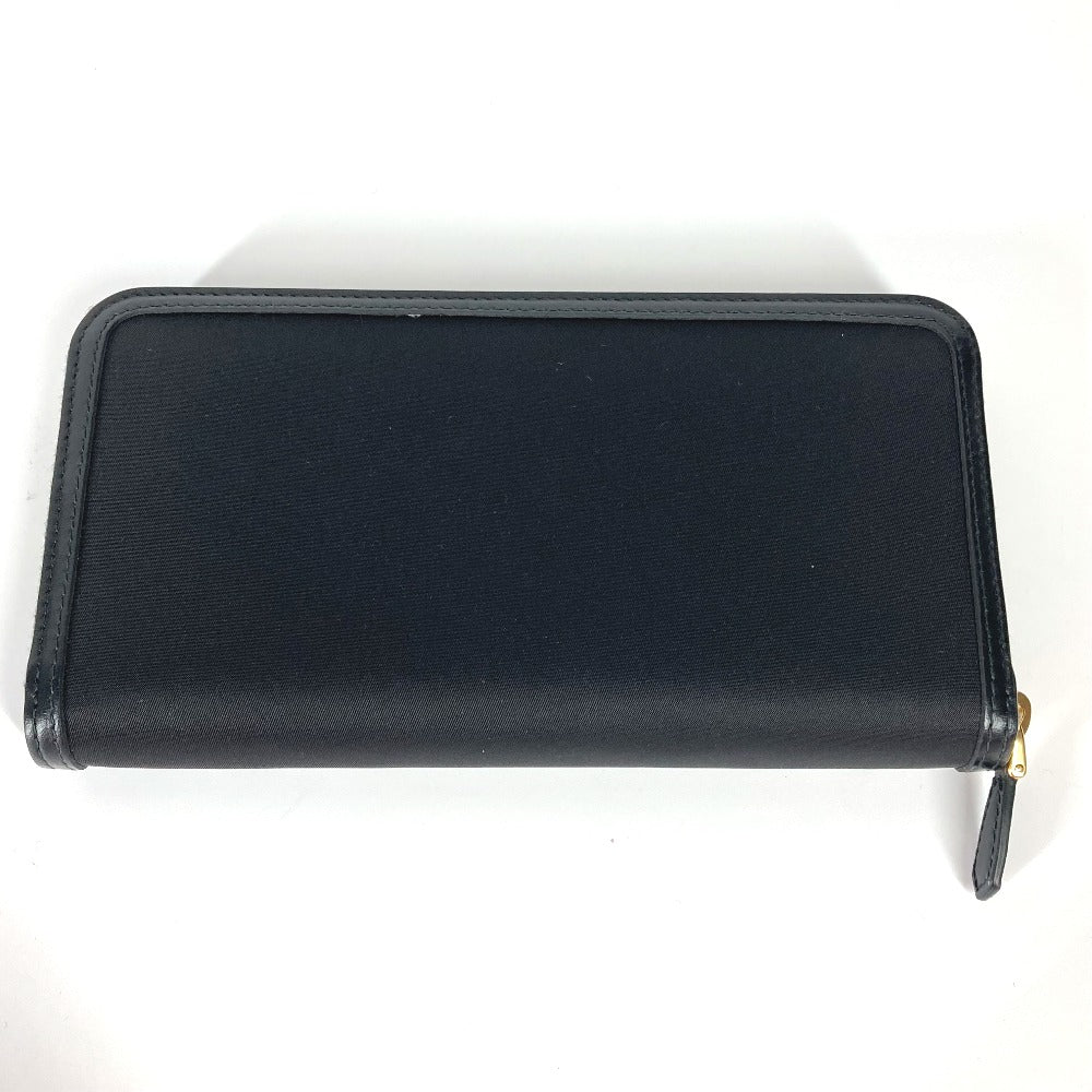 PRADA Long Wallet Purse 1ML506 Leather / nylon black Long wallet Triangle logo plate Women Used