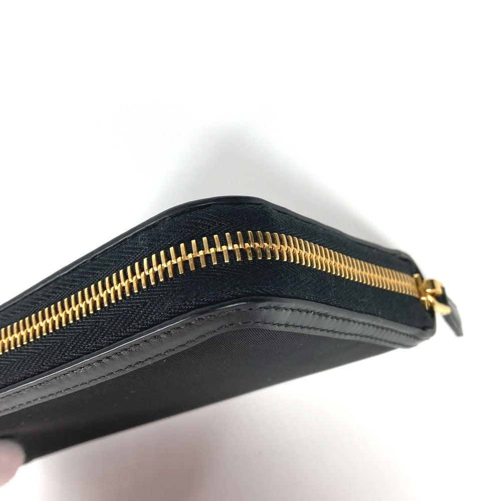 PRADA Long Wallet Purse 1ML506 Leather / nylon black Long wallet Triangle logo plate Women Used