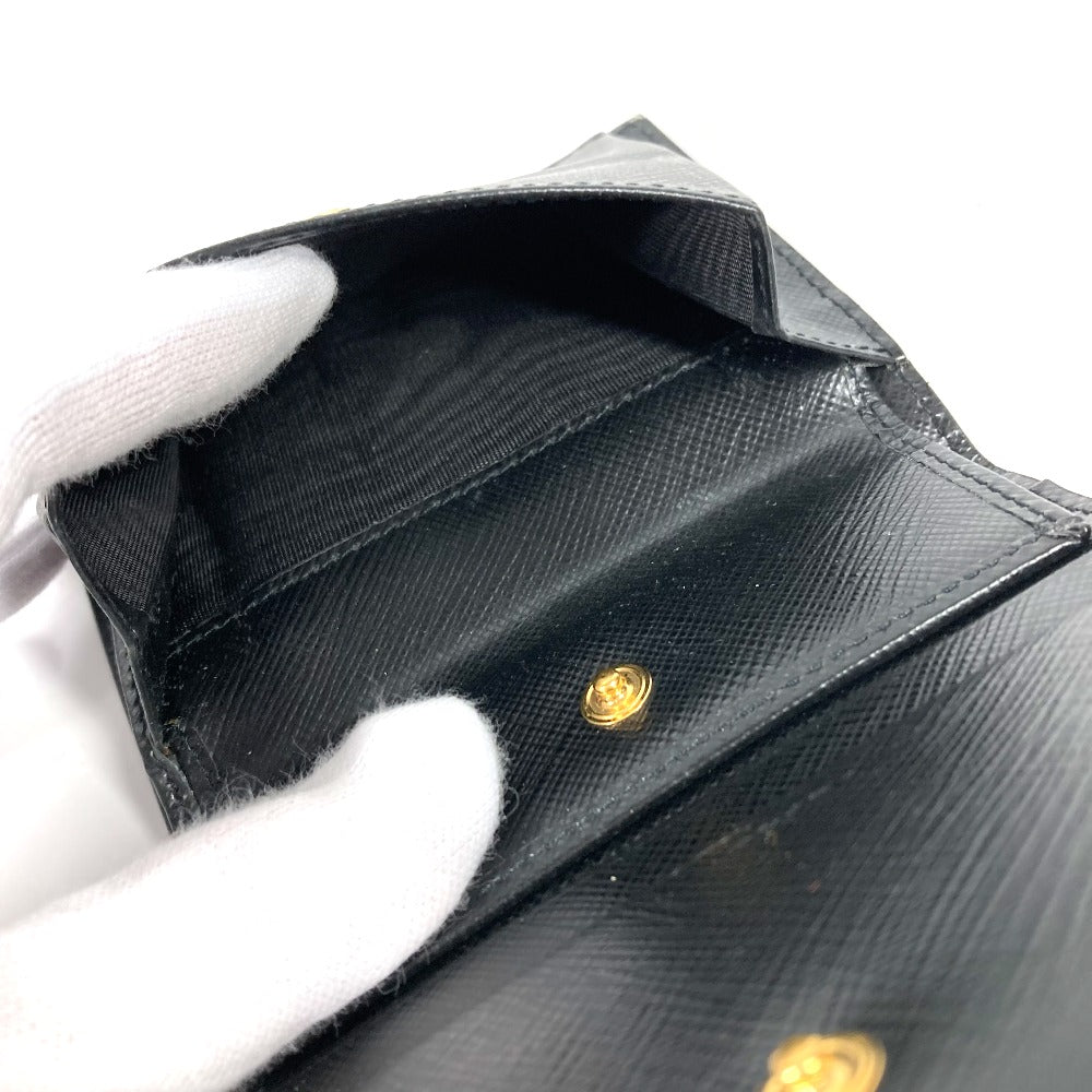 PRADA Folded wallet 1MV204 leather black All-over logo Women Used