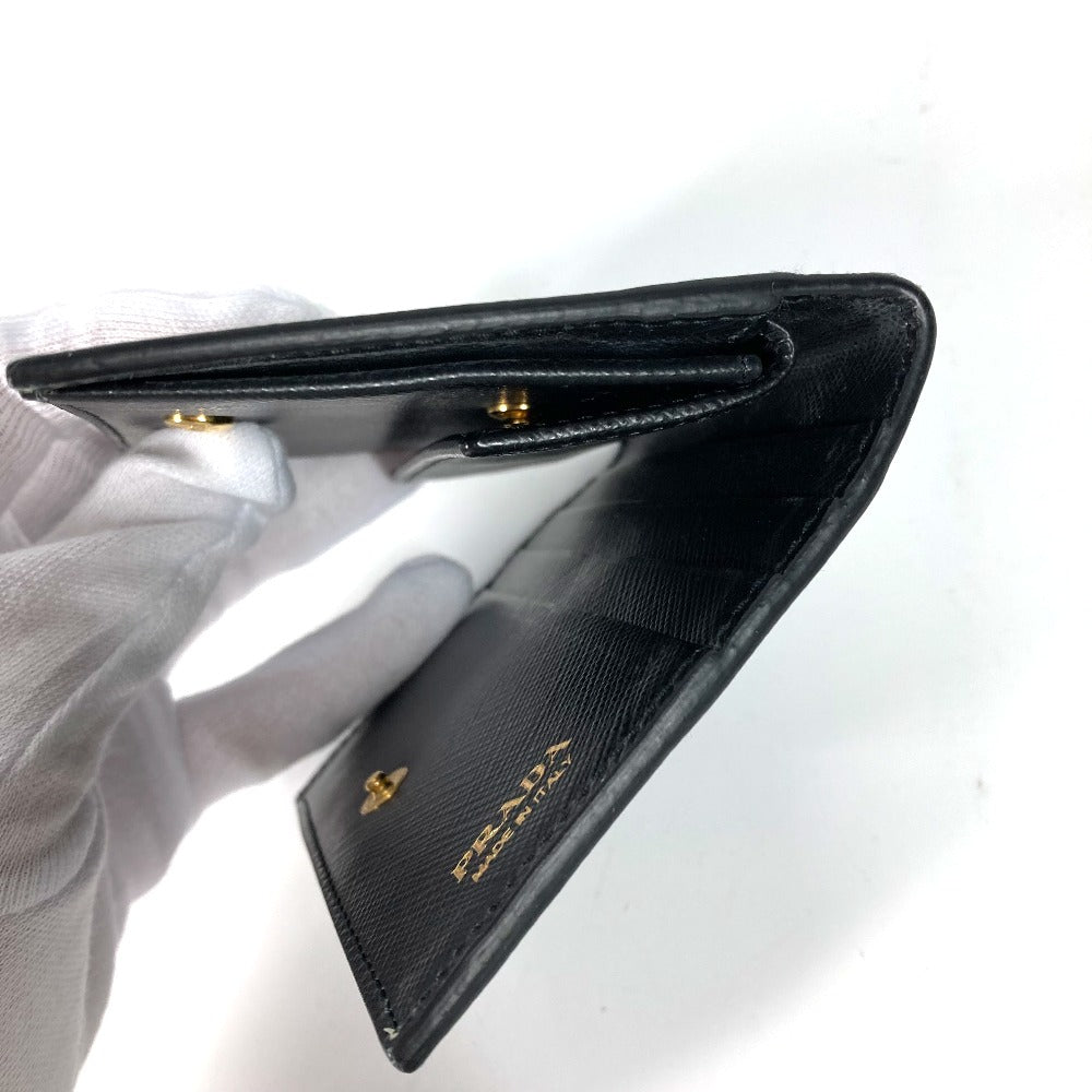 PRADA Folded wallet 1MV204 leather black All-over logo Women Used