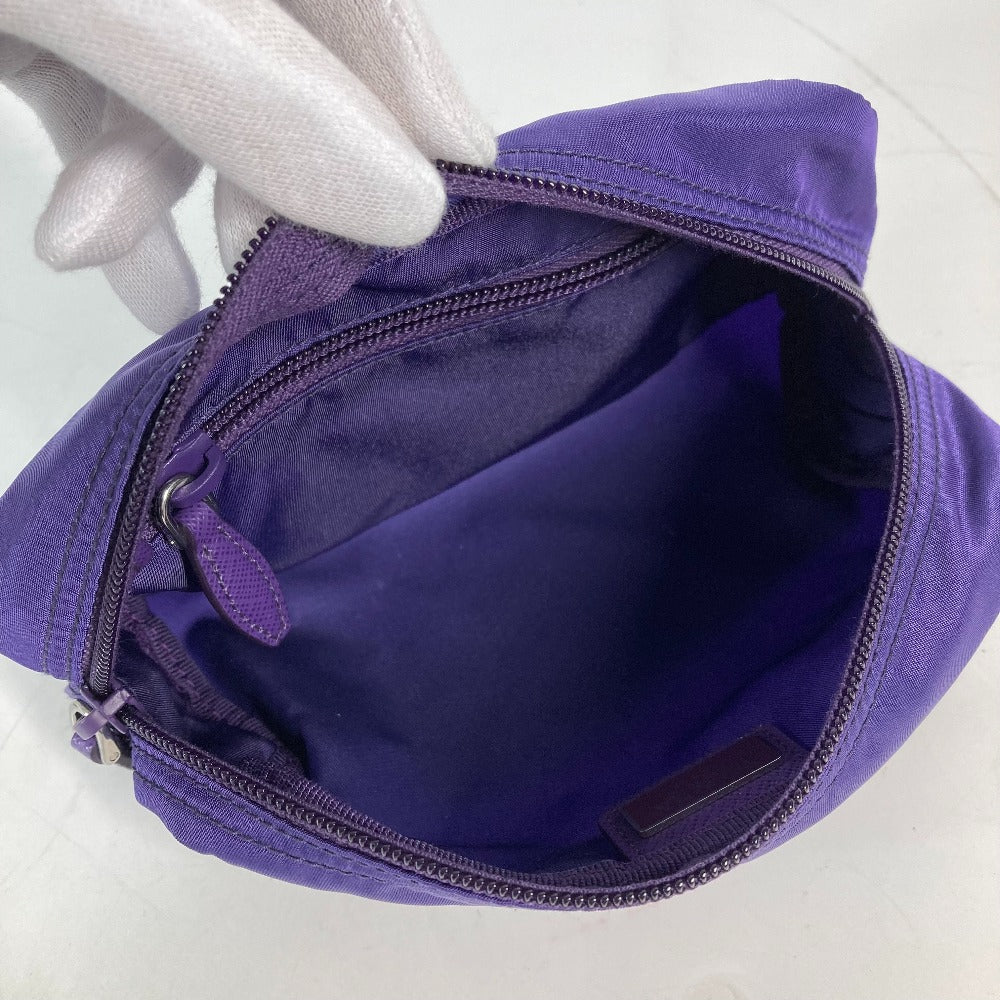 PRADA Pouch 1NA350 Nylon purple Triangle logo Women Used