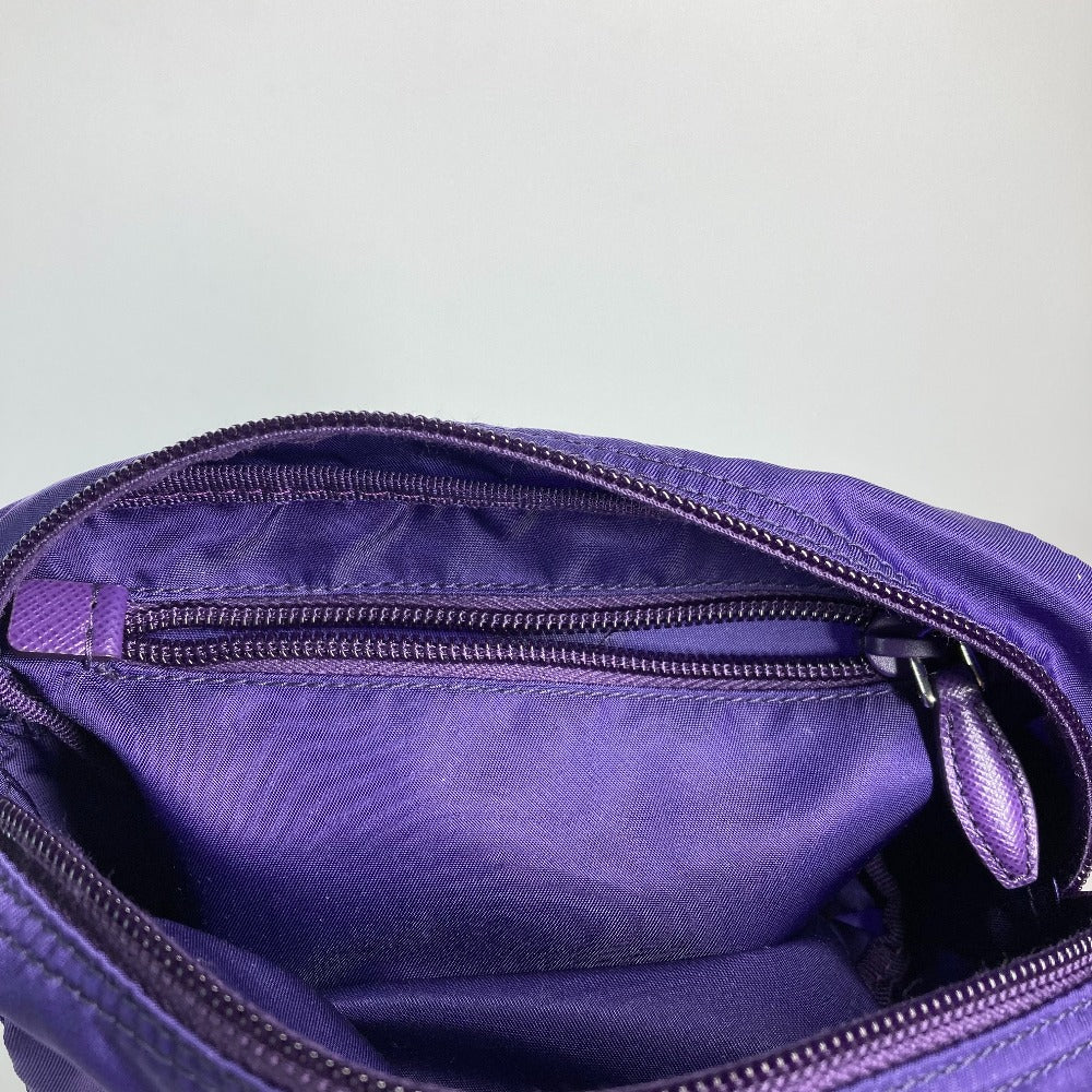 PRADA Pouch 1NA350 Nylon purple Triangle logo Women Used