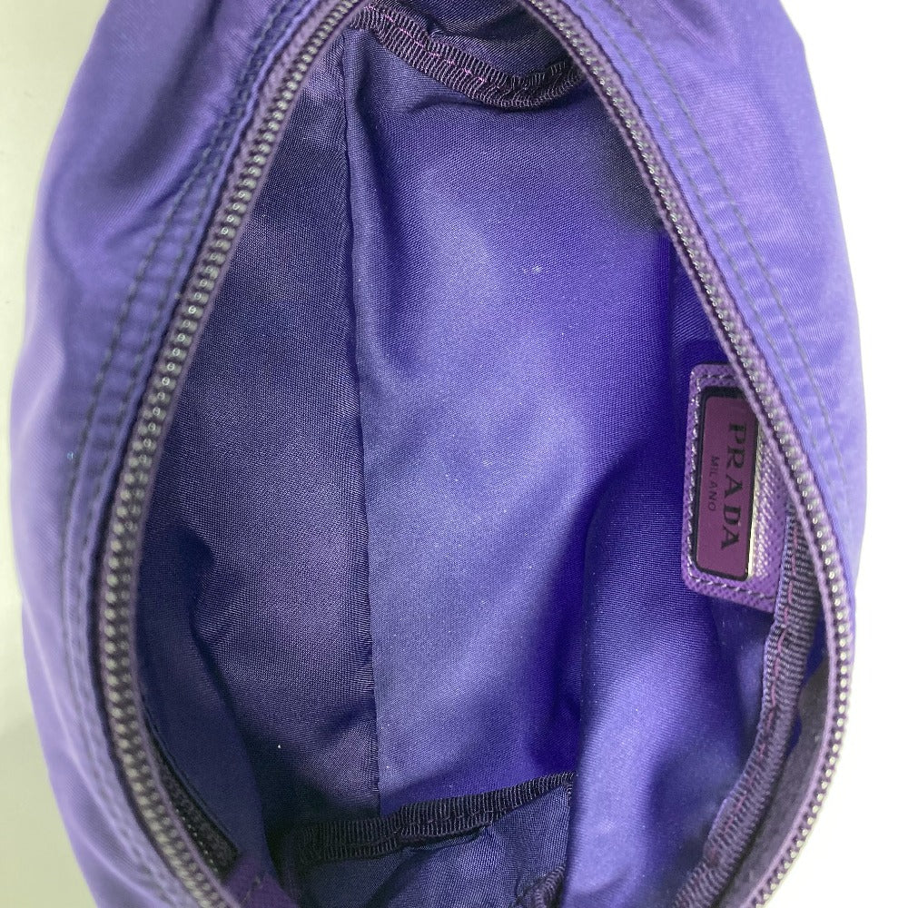 PRADA Pouch 1NA350 Nylon purple Triangle logo Women Used