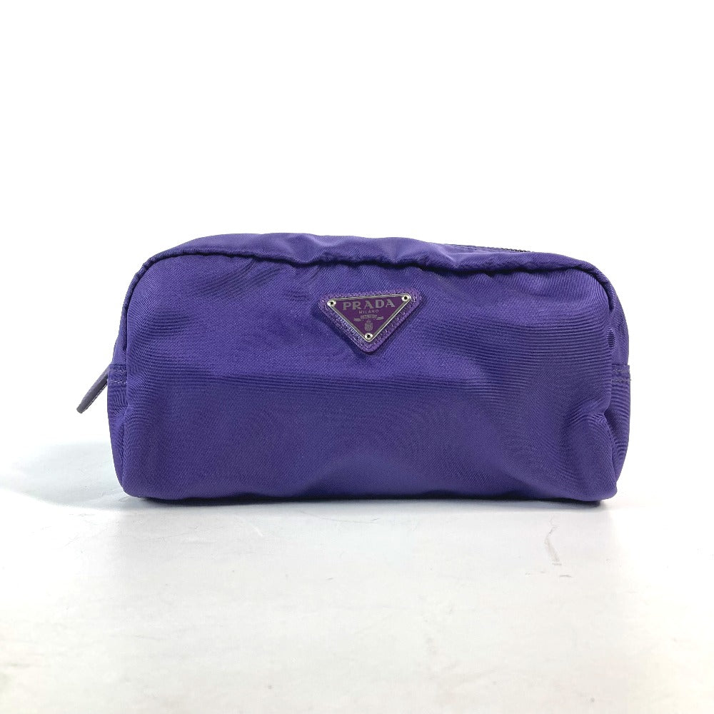 PRADA Pouch 1NA350 Nylon purple Triangle logo Women Used