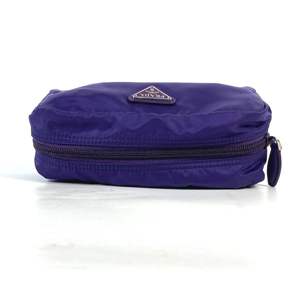 PRADA Pouch 1NA350 Nylon purple Triangle logo Women Used