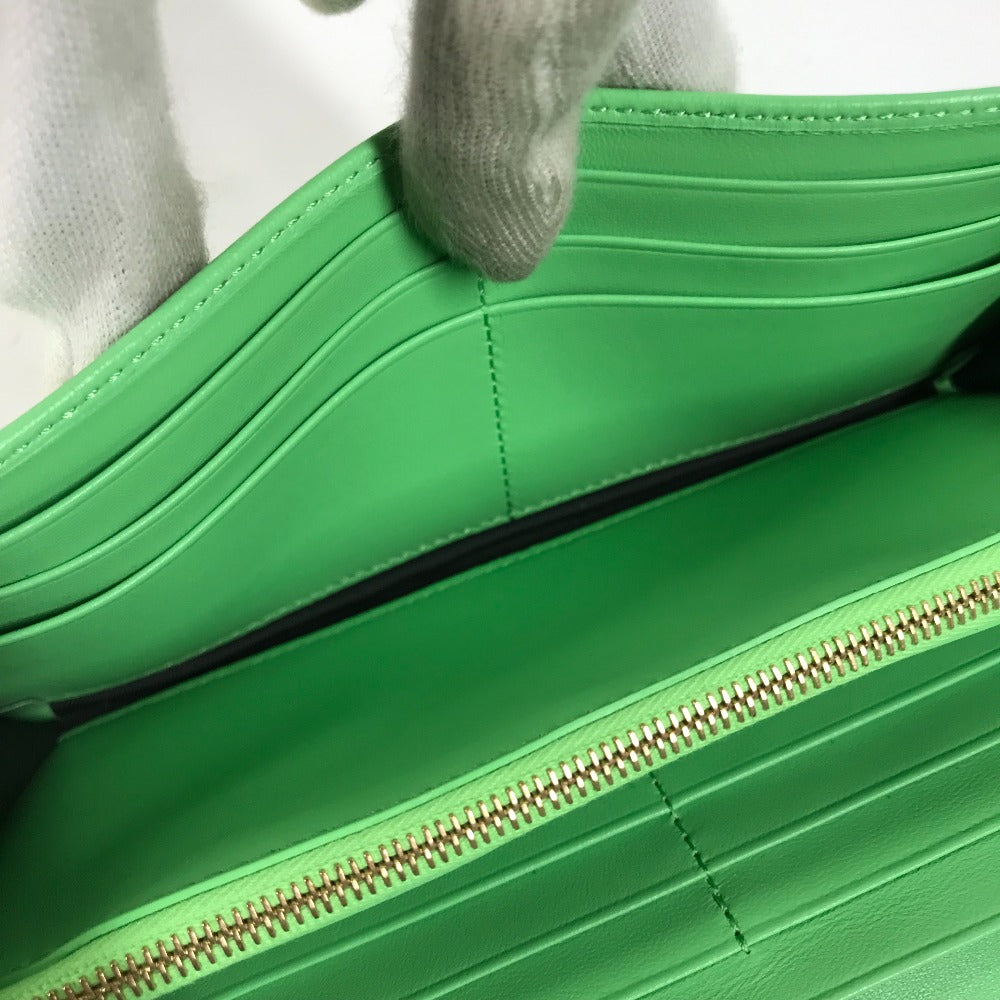 FENDI Long Wallet Purse 8M0251 leather green Baguette Continental Wallet Women Used