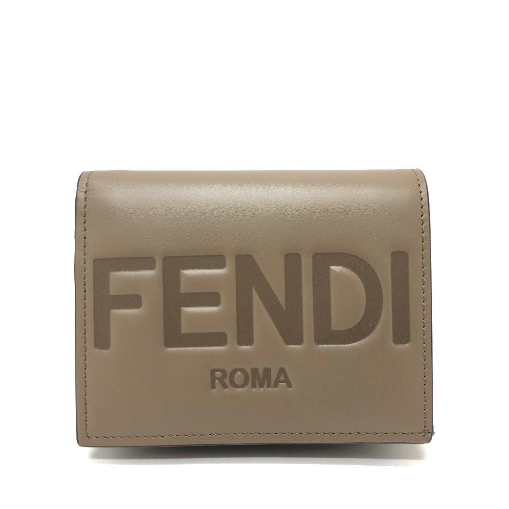 FENDI Folded wallet 8M0420 leather Brown logo Women Used