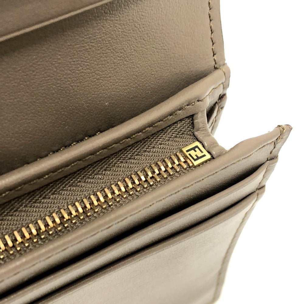 FENDI Folded wallet 8M0420 leather Brown logo Women Used