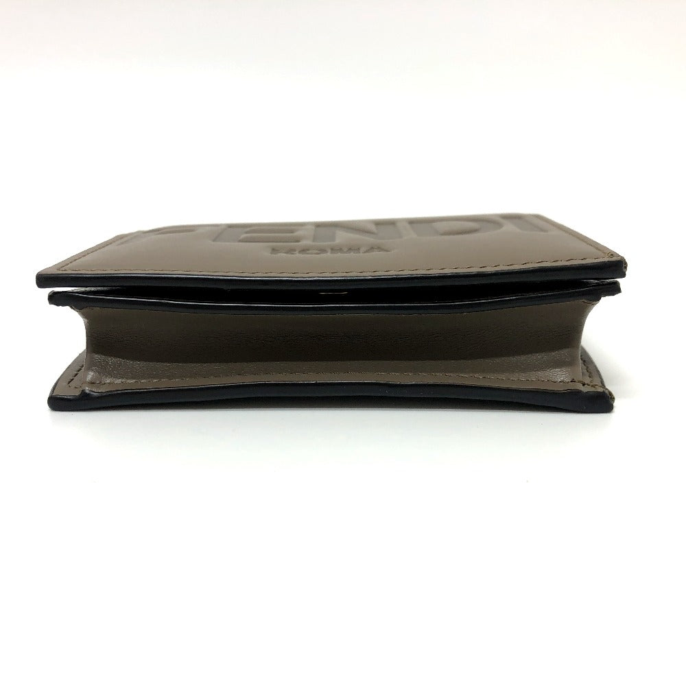FENDI Folded wallet 8M0420 leather Brown logo Women Used