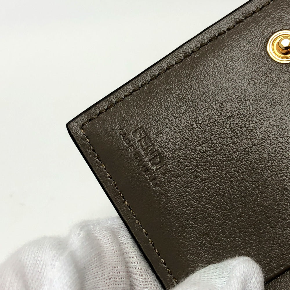 FENDI Folded wallet 8M0420 leather Brown logo Women Used