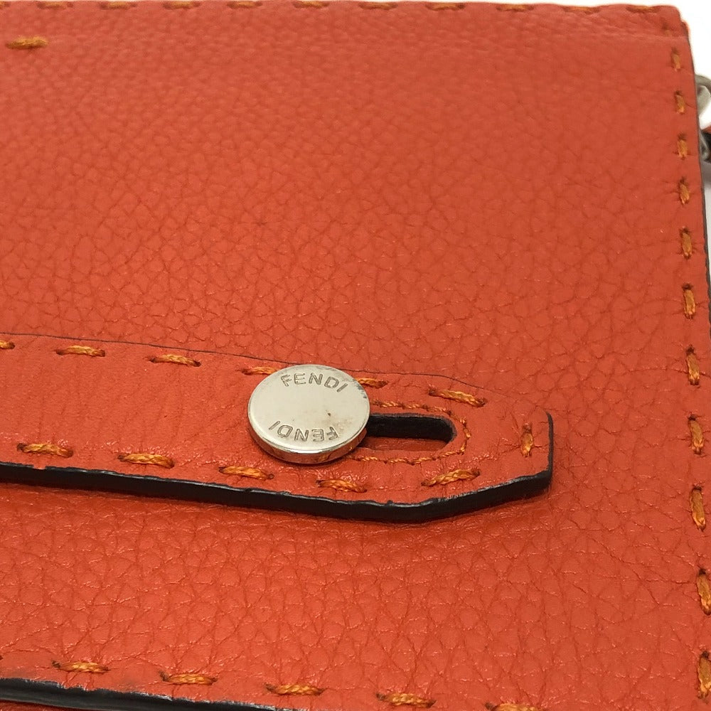 FENDI Clutch bag 7VA350 leather Orange Celeria unisex(Unisex) Used