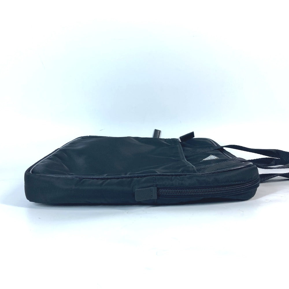 PRADA Business bag VA0609 Nylon black Document bag Briefcase PC bag Computer case Triangle logo plate