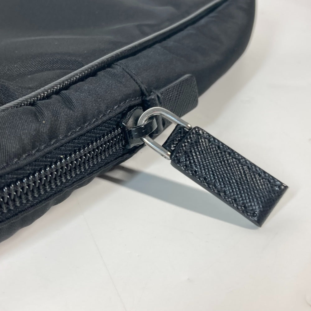 PRADA Business bag VA0609 Nylon black Document bag Briefcase PC bag Computer case Triangle logo plate