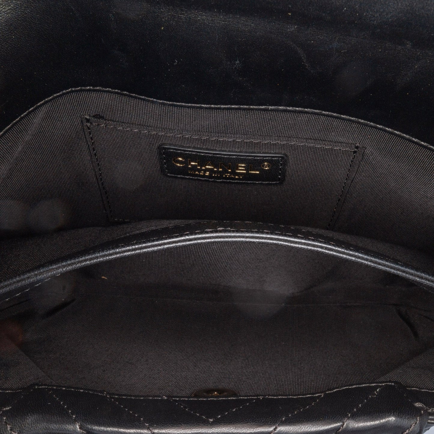 Black Chanel Chevron Lambskin Fold Up Again Clutch