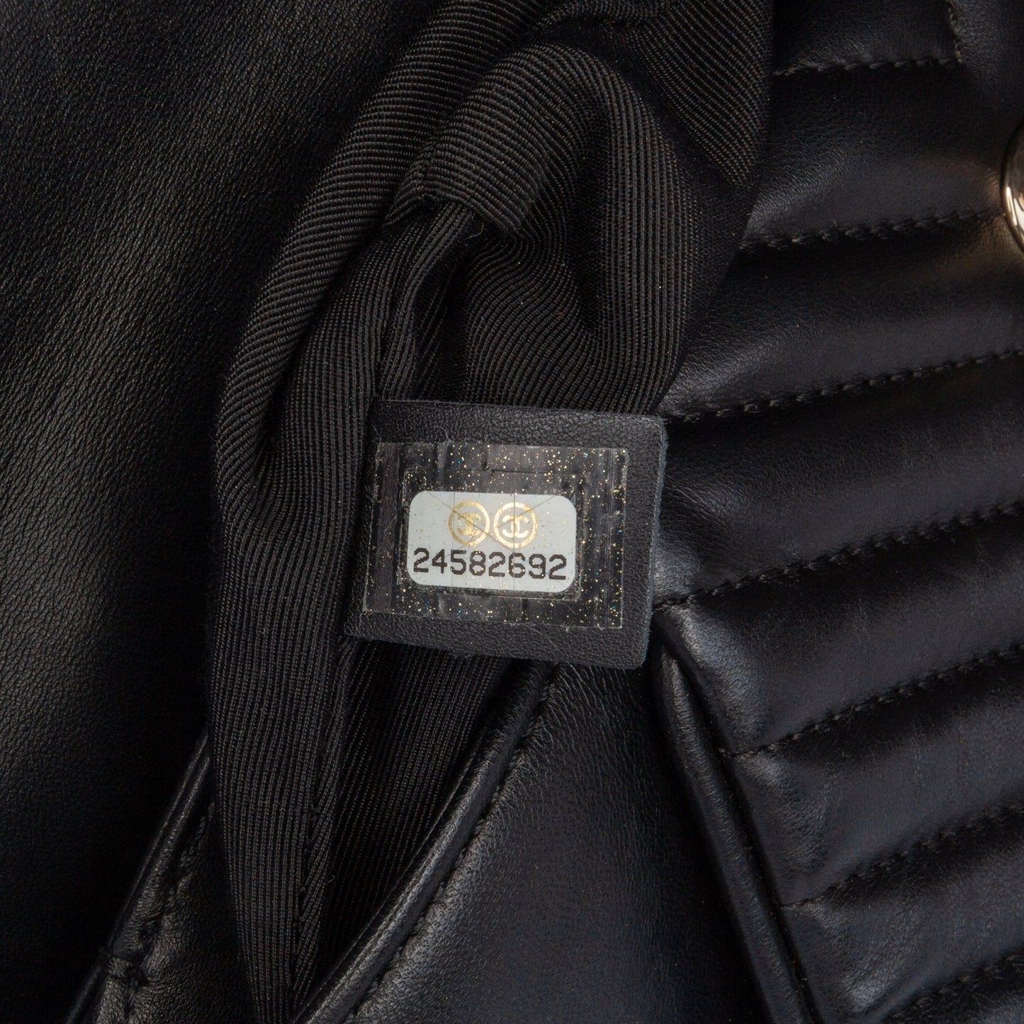 Black Chanel Chevron Lambskin Fold Up Again Clutch